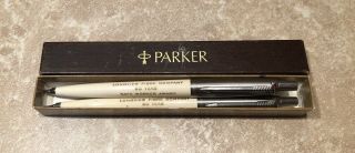 Vintage Parker Pen And Mechanical Pencil Set Longview Fibre Co 30 Year Award Set
