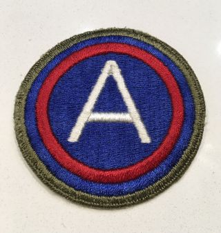 Wwii U.  S.  3rd Army Green Back Cut Od Edge Full Color Patch