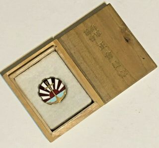 Wwii Japanese Imperial Naval Associations Member Badge Box Order Medal