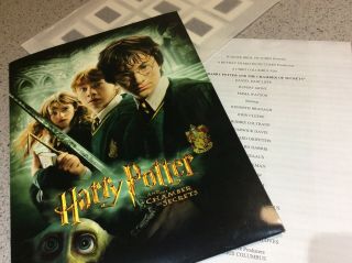 Harry Potter The Chamber Of Secrets Warner Bros Press Kit With Production Notes