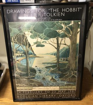 Drawings For Hobbit Jrr Tolkien 50th Anniversary 1987 Exhibition Framed Poster
