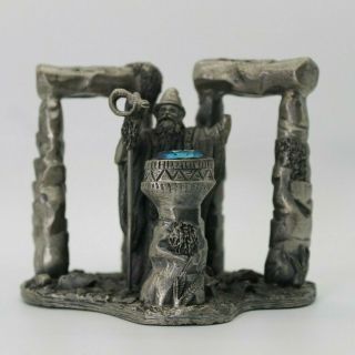 Myth And Magic Summoning The Elements - Pewter & Gemstone Wizard Figurine