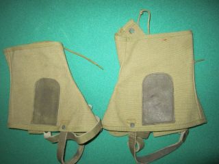 Wwii Us Army 10th Mountain Div.  Ski Gaiters Medium O.  D.  Green General Shoe Corp.