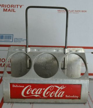 Vintage 1950 ' s Coca Cola Coke Metal Aluminum 6 Pack Case Bottle Carrier 2