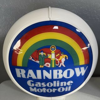 Rainbow Gasoline Motor Oil Gas Pump Globe (1990)