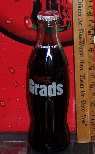 1997 Coca - Cola Grads December 2 1997 8 Ounce Glass Coca - Cola Bottle