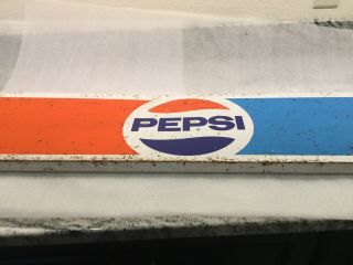 48” X 10” Vintage Pepsi Cola Gas Station Metal Sign Display Advertisement 1960s