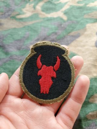 Wwii Us Army 34th Infantry Division Od Green Border & Back Patch Variation