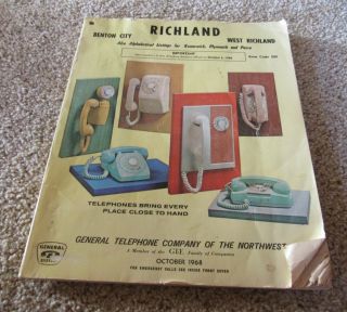 Vintage 1968 Richland,  Wa Telephone Directory Phone Book Yellow Pages