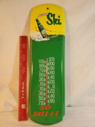Ski Soda Thermometer Sign 18 " X 5 " Double Cola Company