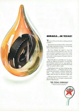 1944 Texaco Oil Vintage Print Ad Wwii Miracle In Texas Petroleum Plant