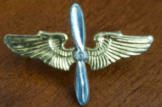 Ww2 Army Air Force Wings Brass With Silver Propeller