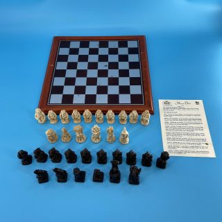 1988 Lord Of The Rings Chess Set By Tolkien Enterprises & Summit Chess Board