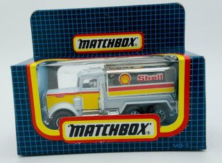 Matchbox 1987 Mb5 Peterbilt Tanker Truck Shell - Broken Stacks On Both Sides