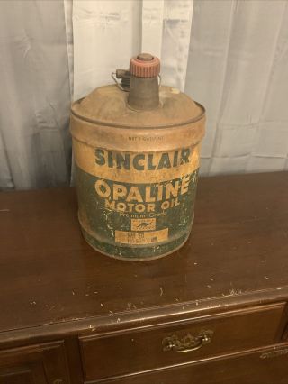 Vintage Sinclair Opaline 5 Gallon Motor Oil Can.