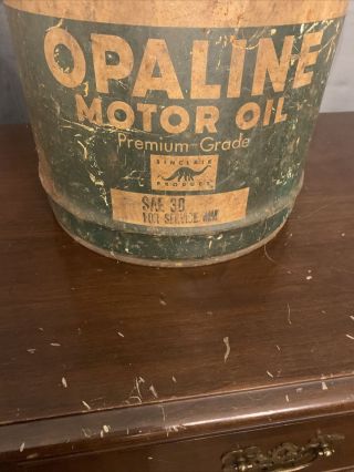 Vintage Sinclair Opaline 5 Gallon Motor Oil Can. 2