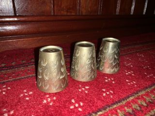 Vintage Magic Trick - Brass Bronze Cups And Balls - Mini Closeup Collectors Set