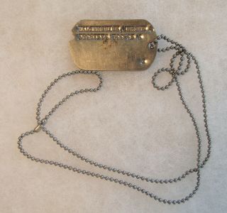 Wwii Army Dog Tag And Chains