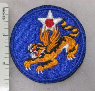 Ww2 14th Us Army Air Force Flying Tigers Patch Cut Edge Vintage Usaaf