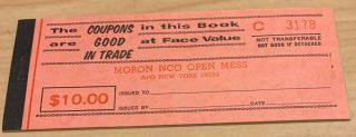 Military Trade Token Chit Complete $10 Book Spain Moron Nco Open Mess B