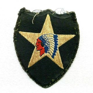 Wwii U.  S.  Army 2nd Infantry Division White Back Cut Edge Patch
