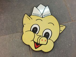 Porcelain Piggly Wiggly Enamel Sign Size 12 " X 11 " Inches