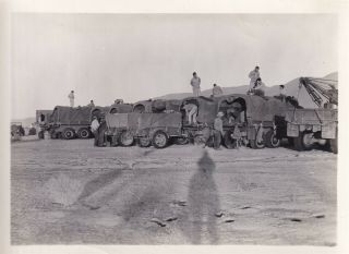 Wwii Photo 2 - 1/2 Ton Trucks Trailers Wrecker Camp Seeley 1942 Ca 61