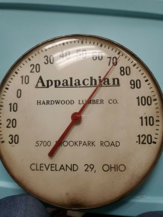Vintage 12 " Round Advertising Thermometer Appalachian Lumber Co