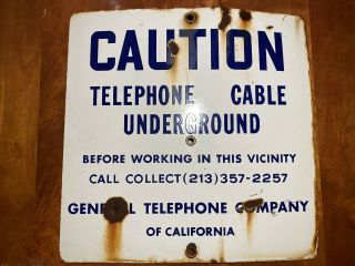 General Telephone Company Of California Porcelain Sign