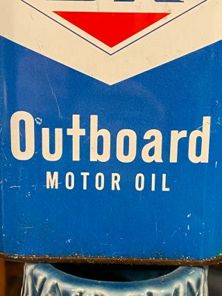 Vintage DX - OUTBOARD MOTOR OIL One Quart Metal Can DX 2 Cycle Oil Can DX SUNRAY 3