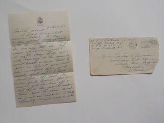 Wwii Letter 1944 326th Glider Infantry Camp Mackall North Carolina Ww2