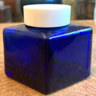 Cobalt Blue Vintage Ink Bottle,  Parker,  Rectangular Shaped Bottle