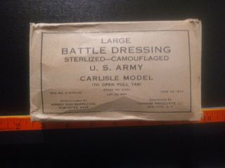 Vintage Box Of Large Battle Dressing U.  S.  Army.
