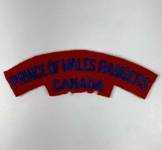Ww2 Canadian Army Prince Of Wales Rangers (peterborough Regiment) Shoulder Flash