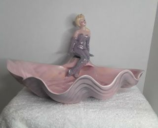 Vintage Florence Pasadena Ceramic Merry Maids Mermaid With Shell Fantasy