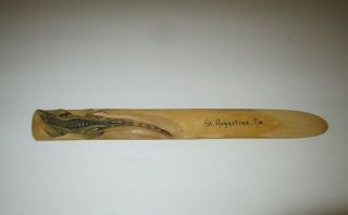 carved wood alligator letter opener st.  augustine florida vintage UNIQUE 2