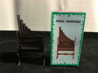 Vintage Miniature Pipe Organ Die Cast Pencil Sharpener Hong Kong 9633