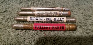 4 Vintage Bullet Pencils Livestock Stockyards