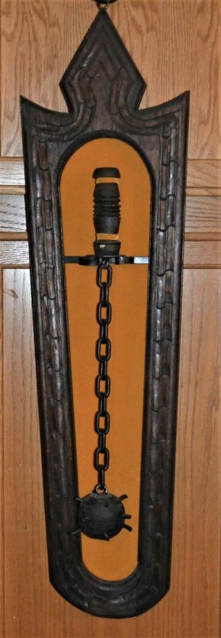 Mace Ball & Chain Plaque Wall Hanger Medieval Decor M