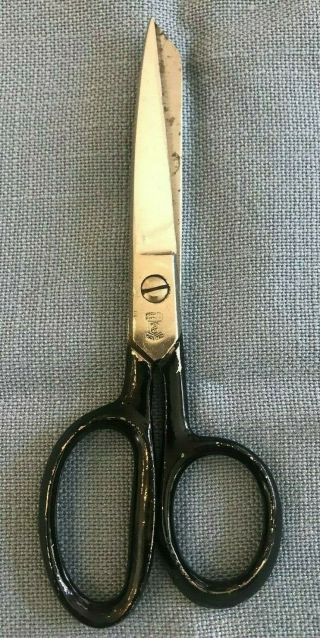 Vintage Chrome Plated Black Handles 6 - 1/4 " Scissors Sewing Crafts Taylor Italy