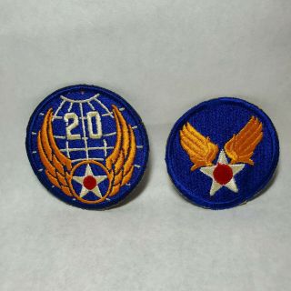 Lo5 Of 2 Vintage Us Army Air Force Patches Ww2 Wwii Air Corps