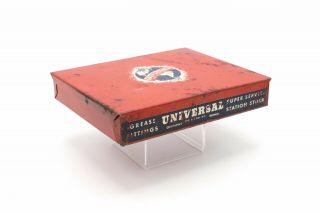 Universal - Red Vintage Industrial Steel Metal Small Parts Tool Box,  Advertising