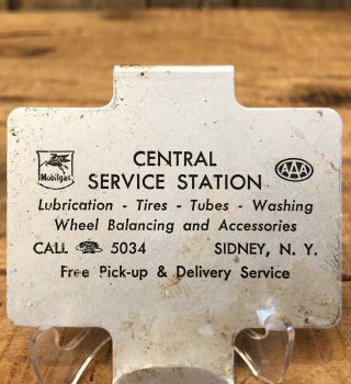 Vintage Central Service Station Aaa Mobil Pegasus Gas Oil Advertising Hanger