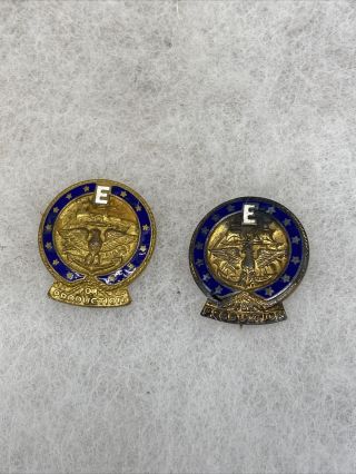 Set Of 2 Ww2 Us Navy E Award Pins (vb824