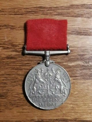 Wwii Ww2 Defence Medal Second World War British Campaign W/ribbon 1939 - 1945