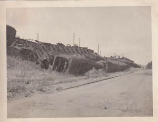 Wwii Cic Snapshot Photo Aaf Bombed German Train Railroad Germany 78