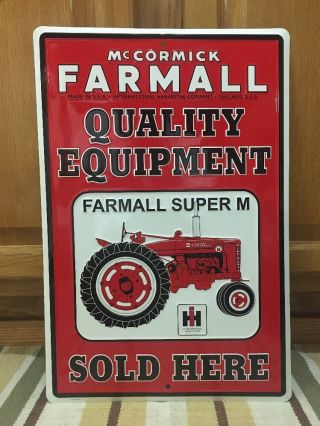 Mccormick Farmall Ih Vintage Retro Style Metal Tin Large Farm Sign Tractor Tools