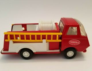 6 " Vintage Red Tonka Mini Pumper Fire Truck Engine Pressed Steel W/ Ladders