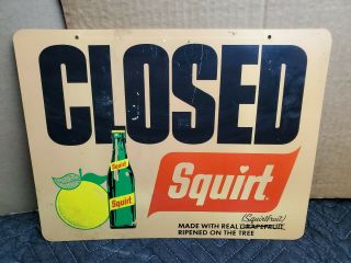 Vintage Squirt Soda 1970 ' s Open - Closed Double Sided Store Sign Plastic 12 
