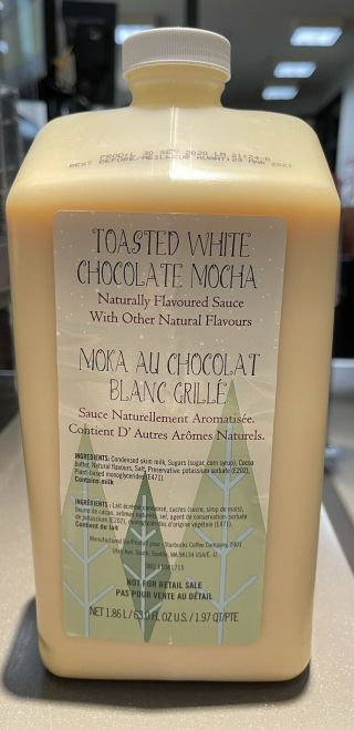 Starbucks Toasted White Chocolate Mocha Sauce Holiday Exp April 2021